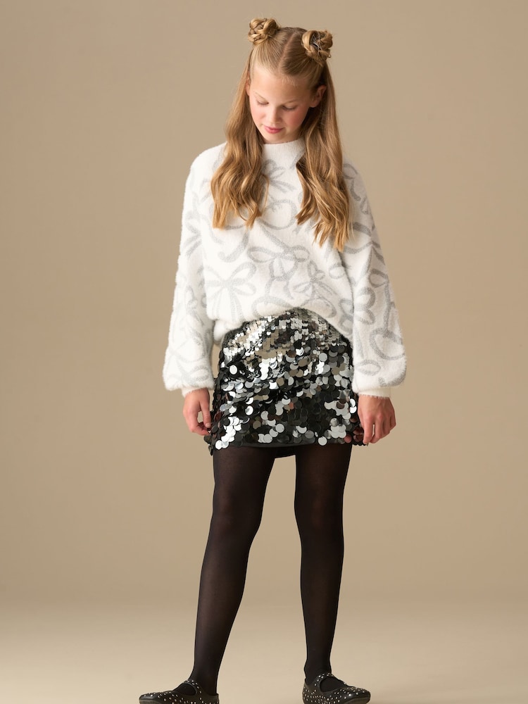 Angel & Rocket White Livia Bow Eyelash Jumper - Image 2 of 8