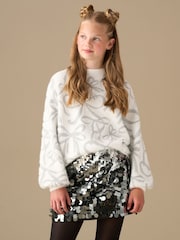 Angel & Rocket White Livia Bow Eyelash Jumper - Image 3 of 8