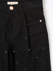 Angel & Rocket Black Aylie Beaded Barrel Leg Jeans - Image 2 of 8