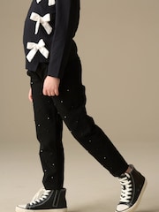 Angel & Rocket Black Aylie Beaded Barrel Leg Jeans - Image 6 of 8