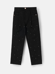 Angel & Rocket Black Aylie Beaded Barrel Leg Jeans - Image 7 of 8