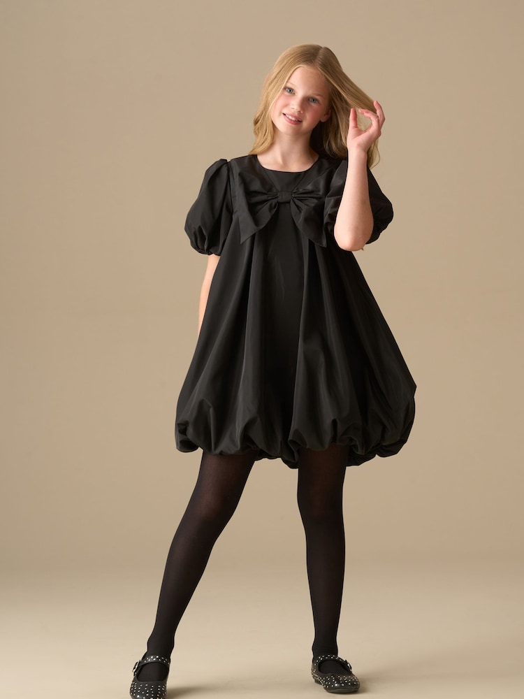 Angel & Rocket Black Nadia Puffball Bow Collar Dress - Image 2 of 9 Angel & Rocket Black Nadia Puffball Bow Collar Dress - Image 2 of 9