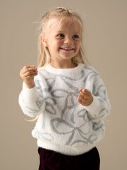 Angel & Rocket White Livia Silver Bow Eyelash Jumper - Image 2 of 7