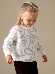 Angel & Rocket White Livia Silver Bow Eyelash Jumper - Image 3 of 7