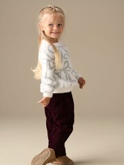 Angel & Rocket White Livia Silver Bow Eyelash Jumper - Image 4 of 7