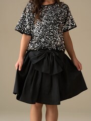 Angel & Rocket Black Nadia Tafetta Bow Skirt - Image 2 of 7