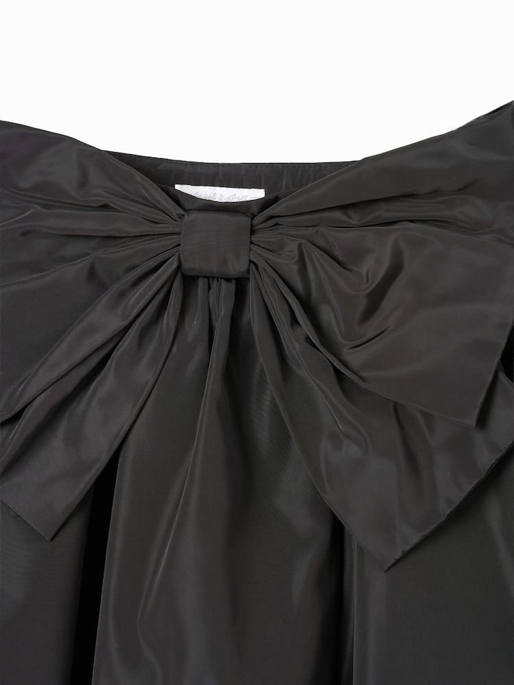 Angel & Rocket Black Nadia Tafetta Bow Skirt - Image 7 of 7 Angel & Rocket Black Nadia Tafetta Bow Skirt - Image 7 of 7