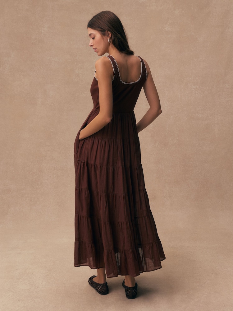 brown dress square neck Caramel Puff Sleeve Square Neck Mini Dress