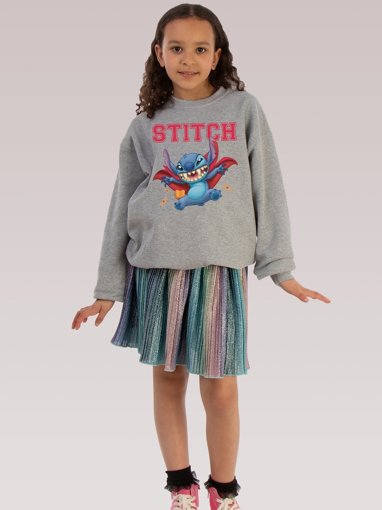 Brands In Grey Disney Stitch Dracula Halloween Sweat Top - Image 2 of 5
