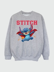 Brands In Grey Disney Stitch Dracula Halloween Sweat Top - Image 3 of 5