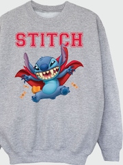 Brands In Grey Disney Stitch Dracula Halloween Sweat Top - Image 4 of 5