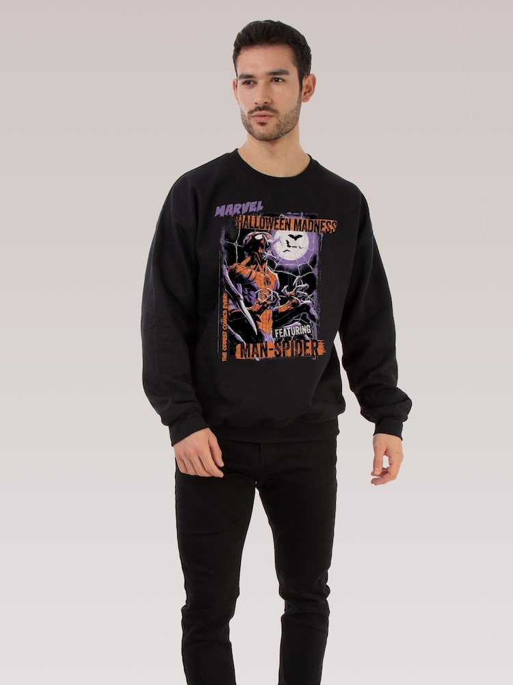 Brands In Black Marvel Spider-Man Halloween Sweat Top - Image 2 of 4 Brands In Black Marvel Spider-Man Halloween Sweat Top - Image 2 of 4