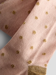 JoJo Maman Bébé Pink 2-Pack Glitter Cotton Rich Tights - Image 4 of 7
