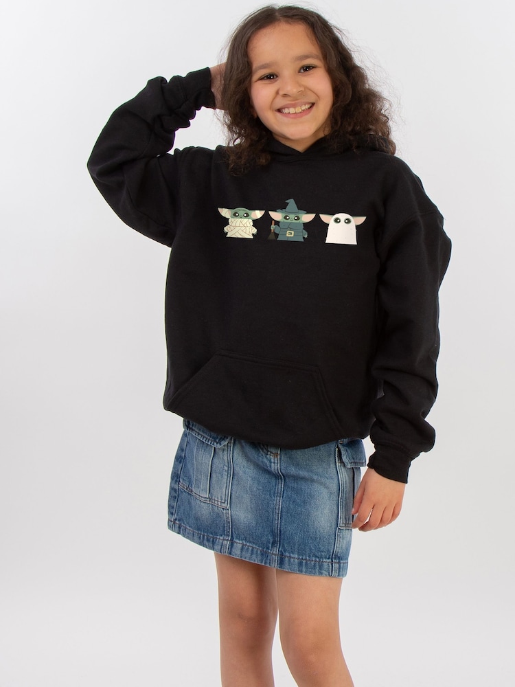 Brands In Black Star Wars Mandalorian Grogu Halloween Hoodie - Image 2 of 5 Brands In Black Star Wars Mandalorian Grogu Halloween Hoodie - Image 2 of 5