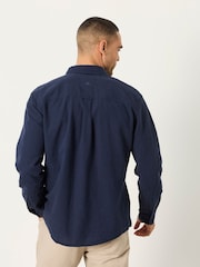 FatFace Navy Long Sleeve Linen Cotton Bugle Shirt - Image 4 of 8
