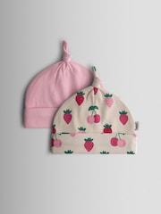 JoJo Maman Bébé Pink Strawberry 2-Pack Hats - Image 1 of 6