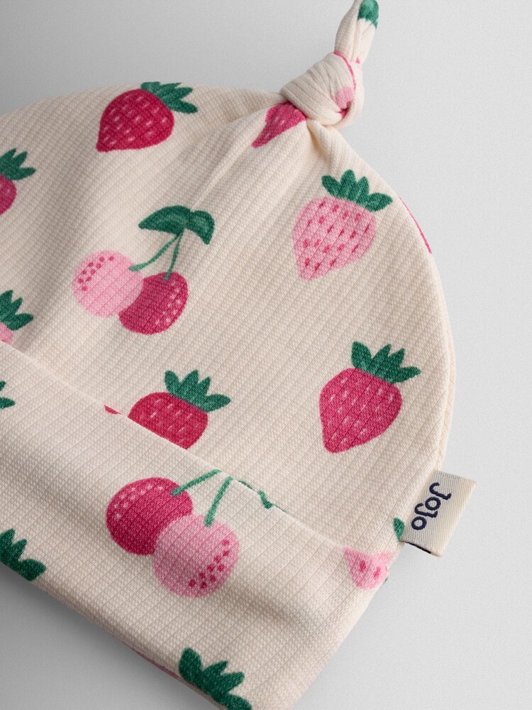 JoJo Maman Bébé Pink Strawberry 2-Pack Hats - Image 6 of 6