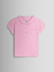 JoJo Maman Bébé Pink Pretty Polo Shirt - Image 1 of 3
