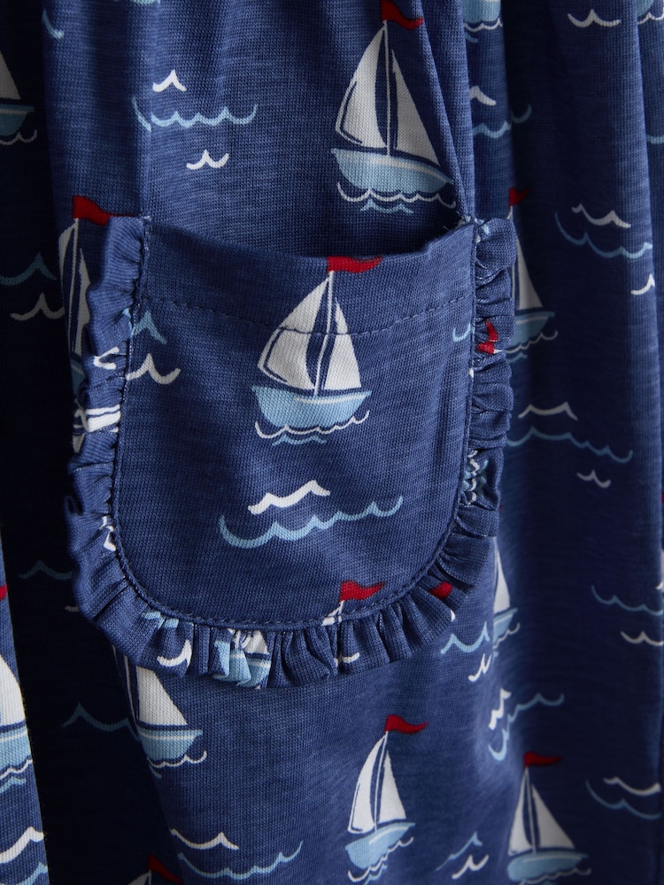 JoJo Maman Bébé Nautical Jersey Dress - Imaginea 3 din 3