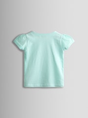 JoJo Maman Bébé Green Appliqué Button Shoulder T-Shirt - Image 2 of 4