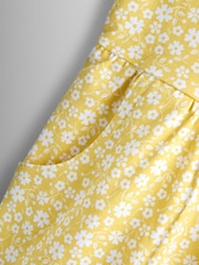 Galben - JoJo Maman Bébé Ruffle Shoulder Playsuit - Imaginea 4 din 4