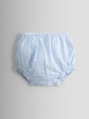 JoJo Maman Bébé Blue Sparkle Smocked Sleeveless Nautical Dress - Image 4 of 7