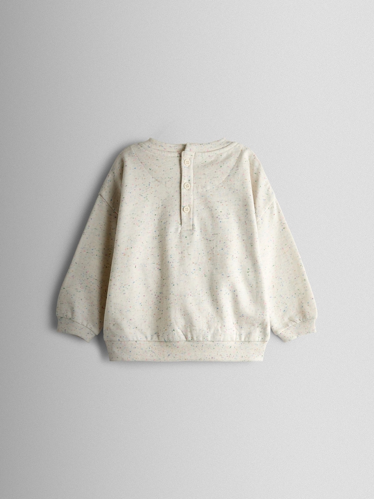 JoJo Maman Bébé Grey Marl Unicorn Applique Sweatshirt - Image 2 of 3