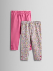 JoJo Maman Bébé Pink 2-Pack Leggings - Image 1 of 7