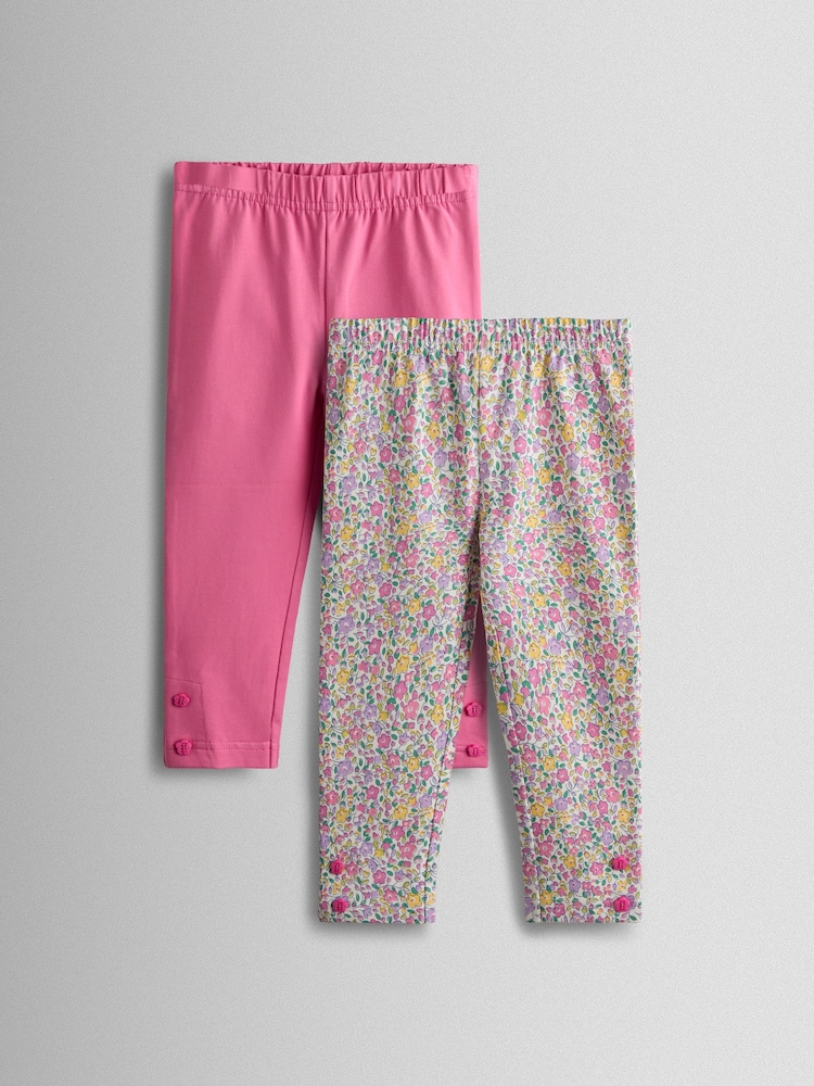 JoJo Maman Bébé Pink 2-Pack Leggings - Image 1 of 7