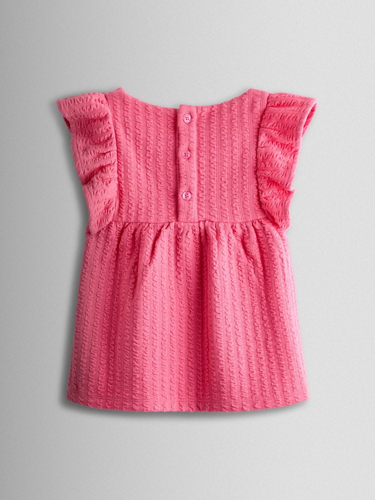 Licorne rose - JoJo Maman Bébé Embroidered Peplum T-Shirt - Image 2 de 3