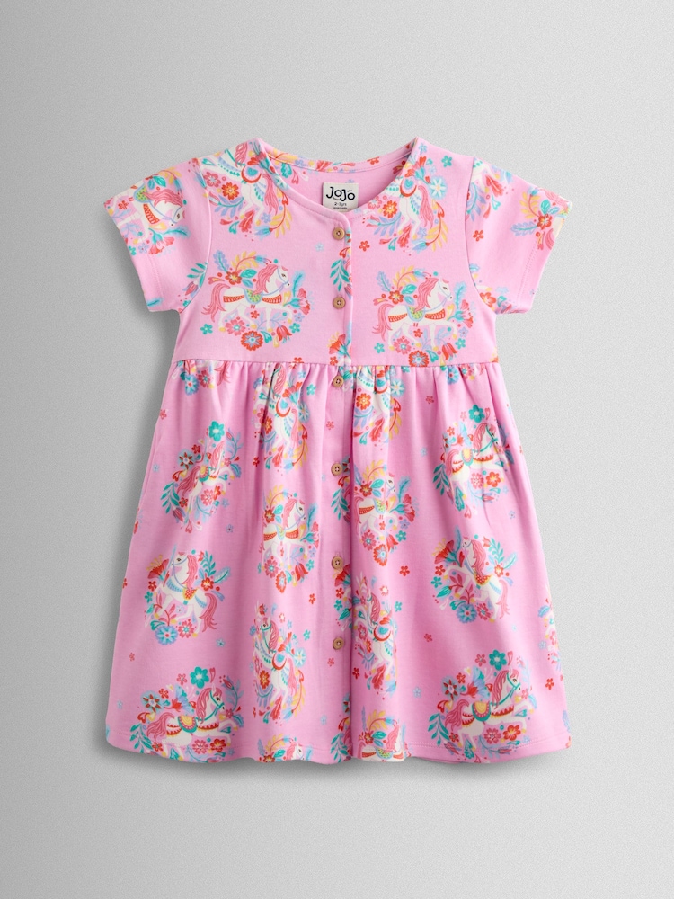 JoJo Maman Bébé Pink Button Down Pet In Pocket Dress - Image 1 of 3 JoJo Maman Bébé Pink Button Down Pet In Pocket Dress - Image 1 of 3