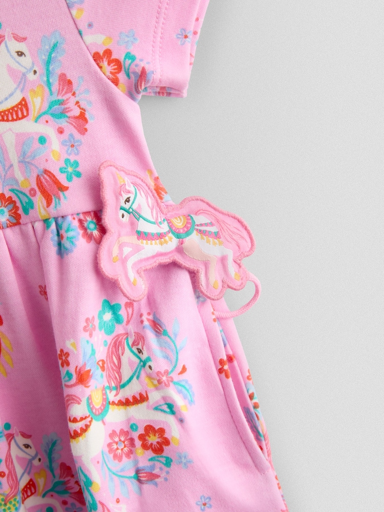 JoJo Maman Bébé Pink Button Down Pet In Pocket Dress - Image 3 of 3 JoJo Maman Bébé Pink Button Down Pet In Pocket Dress - Image 3 of 3