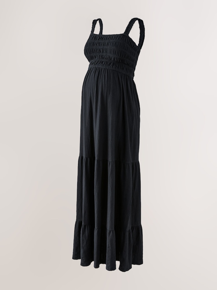 Buy Black Maternity Cotton Maxi Dress from Next USA