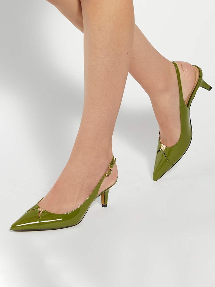 Dune London Green Distinctive Brand Plated Slingback Shoes - Image 1 of 1