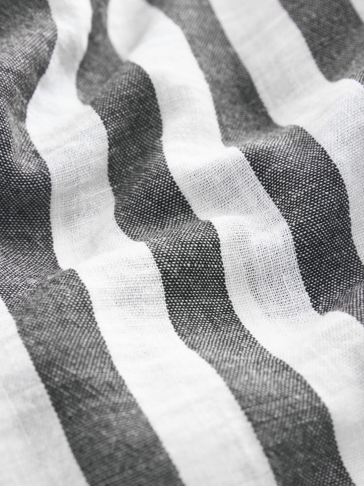 Grey Stripe Maternity Stripe Pull On Barrel Leg Trousers with Linen - Image 6 of 6 Grey Stripe Maternity Stripe Pull On Barrel Leg Trousers with Linen - Image 6 of 6