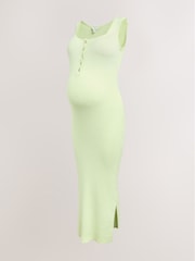Verde limão - Maternity Square Neck Knitted Dress - Imagem 5 de 8