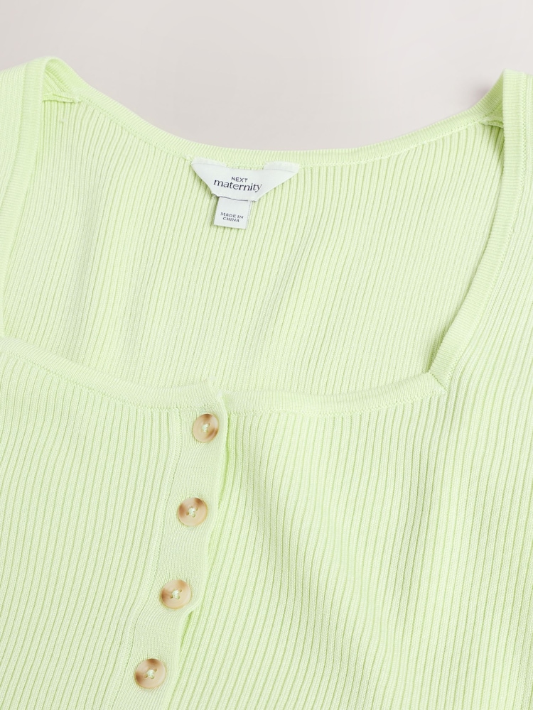 Verde limão - Maternity Square Neck Knitted Dress - Imagem 8 de 8 Verde limão - Maternity Square Neck Knitted Dress - Imagem 8 de 8