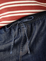 Indigo Maternity Linen Blend Drawstring Shorts - Image 5 of 9