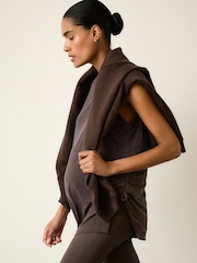 Chocolate Brown Maternity Ruched Side Modal Sports Vest - Image 3 of 8