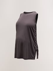 Chocolate Brown Maternity Ruched Side Modal Sports Vest - Image 5 of 8