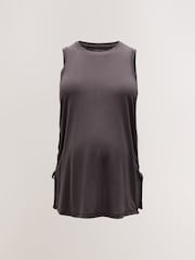 Chocolate Brown Maternity Ruched Side Modal Sports Vest - Image 6 of 8