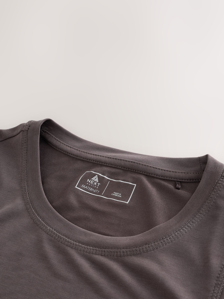 Chocolate Brown Maternity Ruched Side Modal Sports Vest - Image 8 of 8