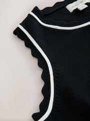 Negru - Maternity Knitted Scallop Trim Vest - Imaginea 3 din 4