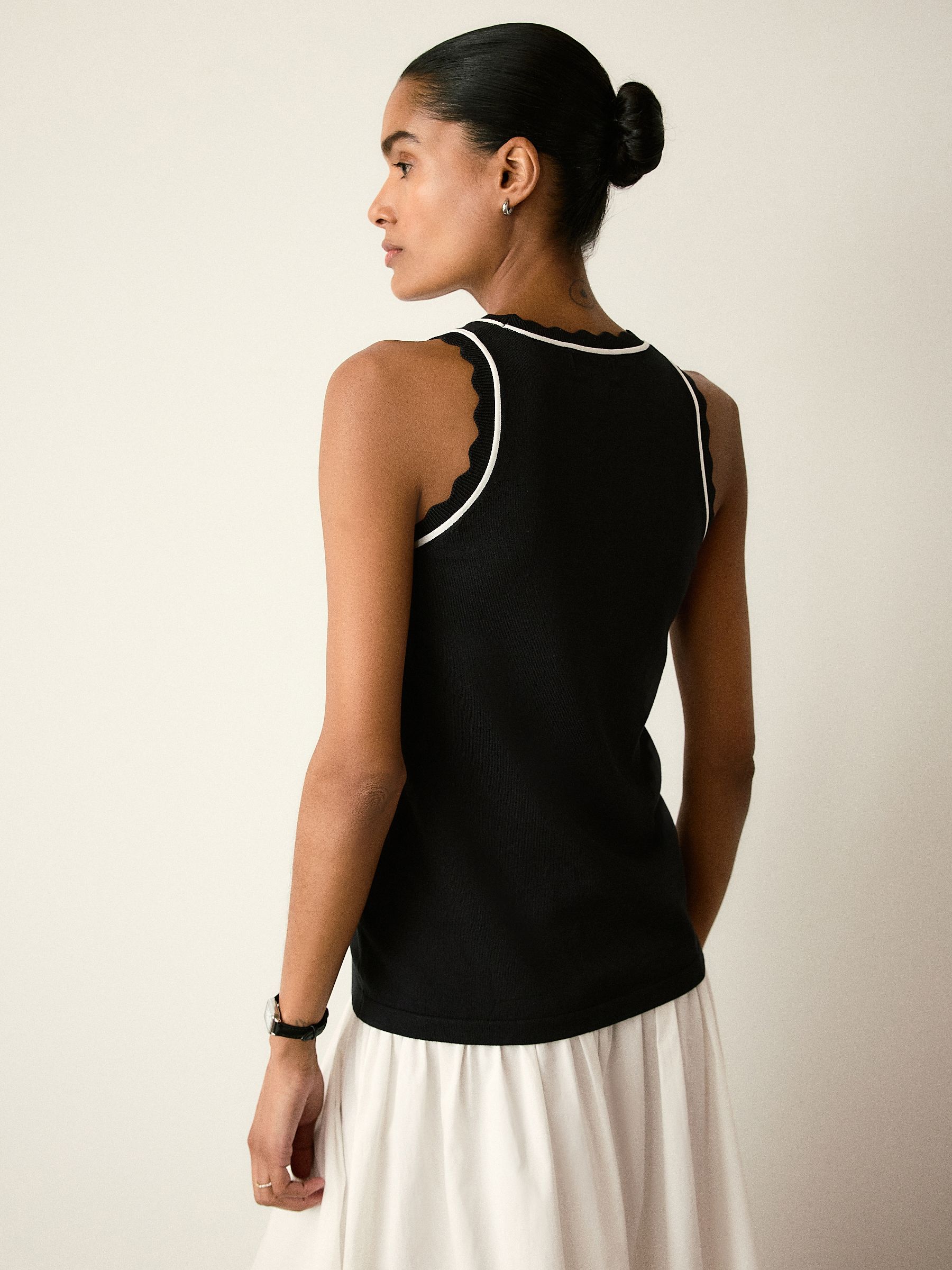 Buy Black Maternity Knitted Scallop Trim Vest from Next USA