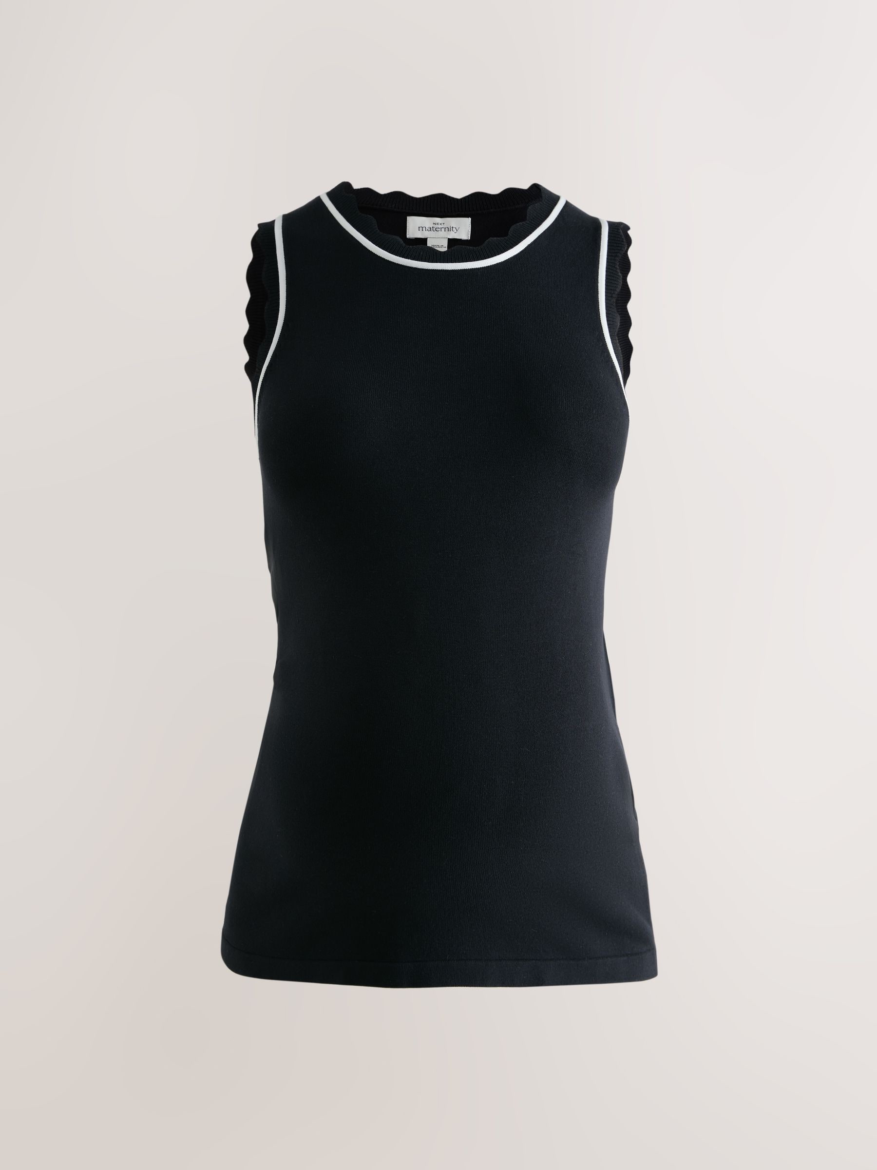 Buy Black Maternity Knitted Scallop Trim Vest from Next USA