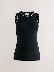 Black Maternity Knitted Scallop Trim Vest - Image 6 of 9