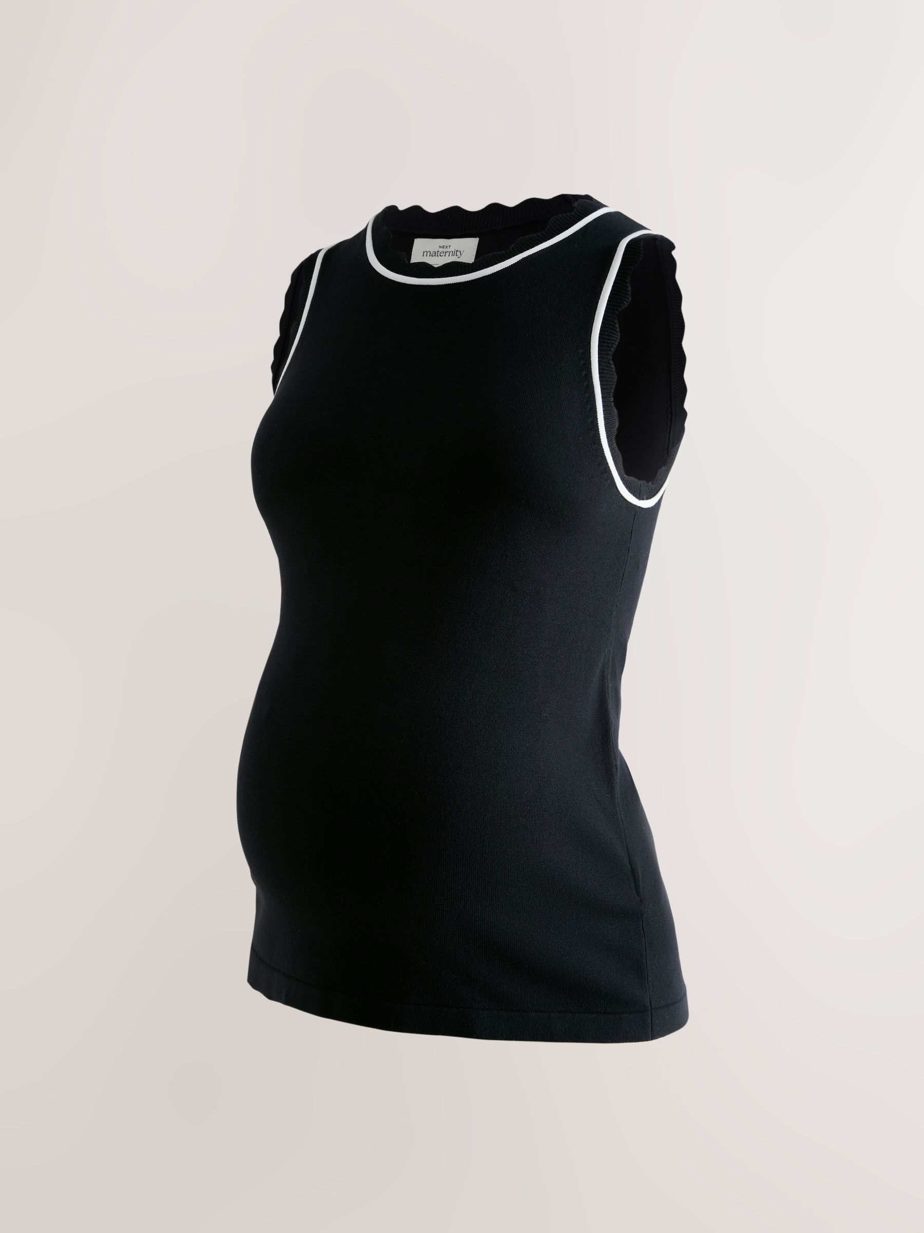 Buy Black Maternity Knitted Scallop Trim Vest from Next USA