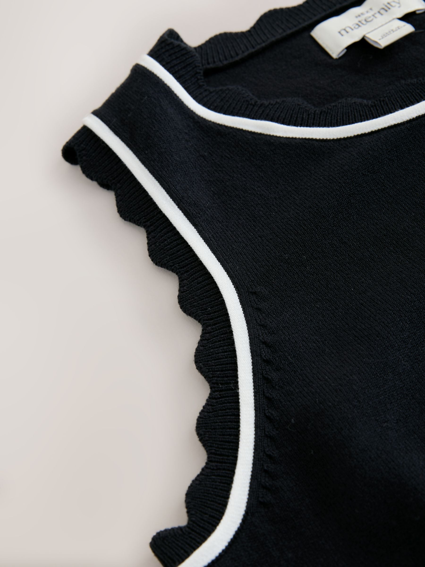 Buy Black Maternity Knitted Scallop Trim Vest from Next USA