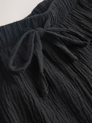 Black Maternity Textured Wide Leg Trousers with Linen - Image 9 of 10