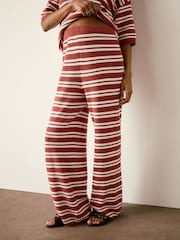 Maro Rugină - Maternity Knitted Striped Trousers - Imaginea 3 din 9